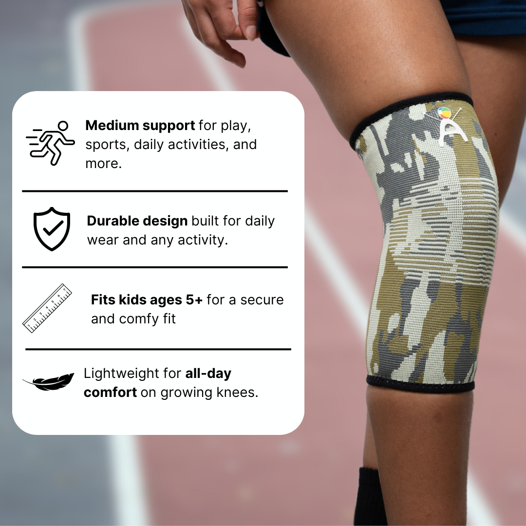 Arvonne Kids Knee Compression Sleeve (Green Camouflage)
