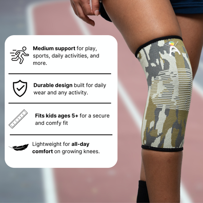 Arvonne Kids Knee Compression Sleeve (Green Camouflage)